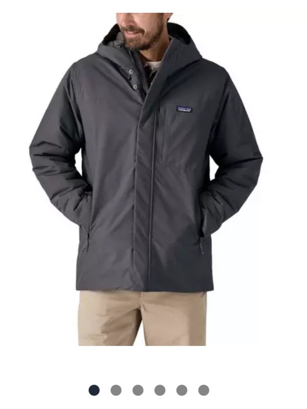 Patagonia Men's Windshadow Dark Gray Hooded Parka - Picture 6 of 8